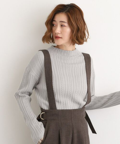 grove / グローブ ニット・セーター | 【石川梨華さん着用】クロップドミニケーブルニット【毛玉軽減／洗える】 | 詳細6