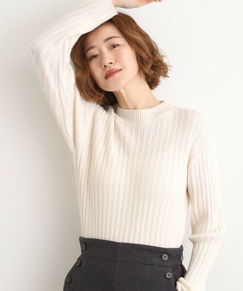 grove / グローブ ニット・セーター | 【石川梨華さん着用】ミニケーブルニット【毛玉軽減/洗える】 | 詳細2