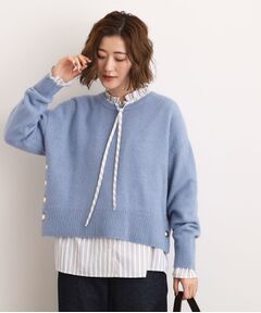 grove / グローブ ニット・セーター | 【石川梨華さん着用】【洗える】レイヤードにもおすすめ！サイド釦ニット