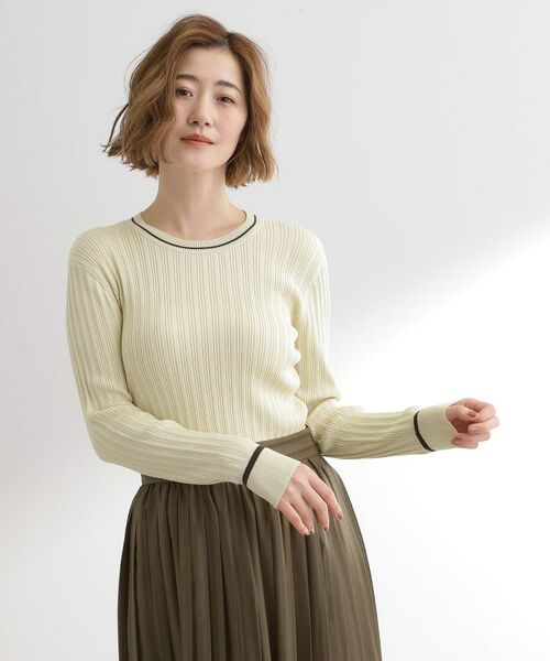 grove / グローブ ニット・セーター | 【毛玉軽減】配色ラインランダムリブニット | 詳細1