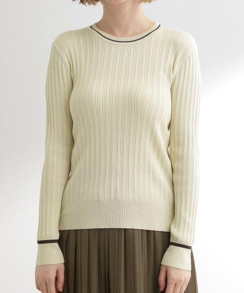 grove / グローブ ニット・セーター | 【毛玉軽減】配色ラインランダムリブニット | 詳細13