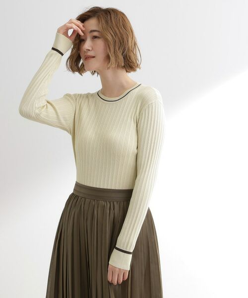 grove / グローブ ニット・セーター | 【毛玉軽減】配色ラインランダムリブニット | 詳細2