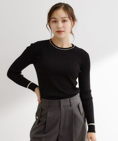 grove / グローブ ニット・セーター | 【毛玉軽減】配色ラインランダムリブニット | 詳細5