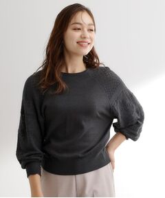 grove / グローブ ニット・セーター | 袖レース編みラグランスリーブニット