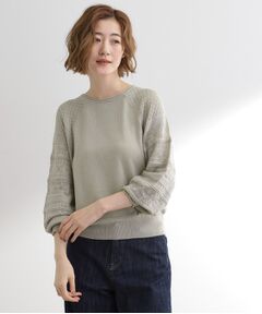 grove / グローブ ニット・セーター | 袖レース編みラグランスリーブニット