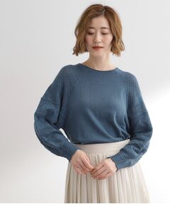 grove / グローブ ニット・セーター | 袖レース編みラグランスリーブニット
