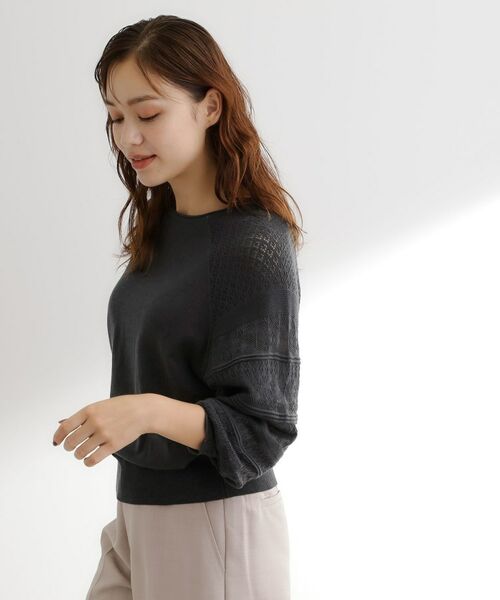 grove / グローブ ニット・セーター | 袖レース編みラグランスリーブニット | 詳細10