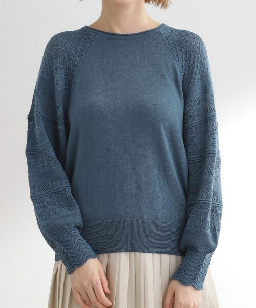 grove / グローブ ニット・セーター | 袖レース編みラグランスリーブニット | 詳細13