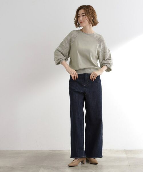 grove / グローブ ニット・セーター | 袖レース編みラグランスリーブニット | 詳細3