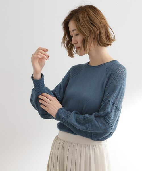 grove / グローブ ニット・セーター | 袖レース編みラグランスリーブニット | 詳細6