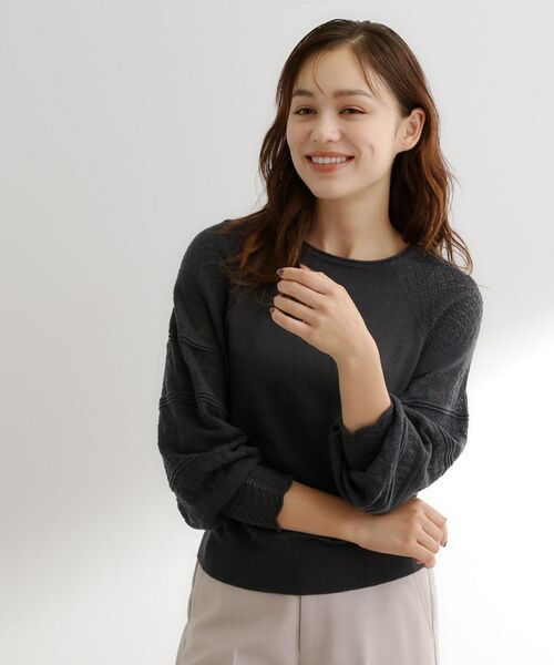 grove / グローブ ニット・セーター | 袖レース編みラグランスリーブニット | 詳細9