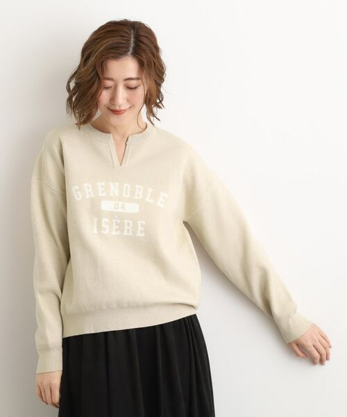 grove / グローブ ニット・セーター | カレッジロゴキーネックニット | 詳細1