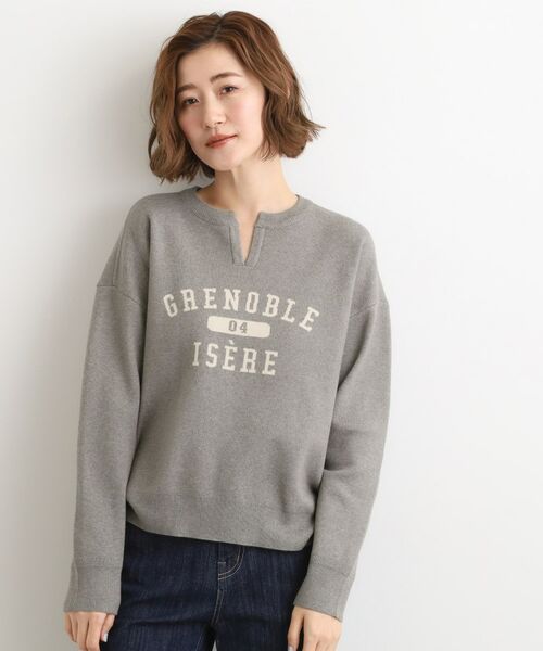 grove / グローブ ニット・セーター | カレッジロゴキーネックニット | 詳細5