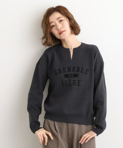 grove / グローブ ニット・セーター | カレッジロゴキーネックニット | 詳細9