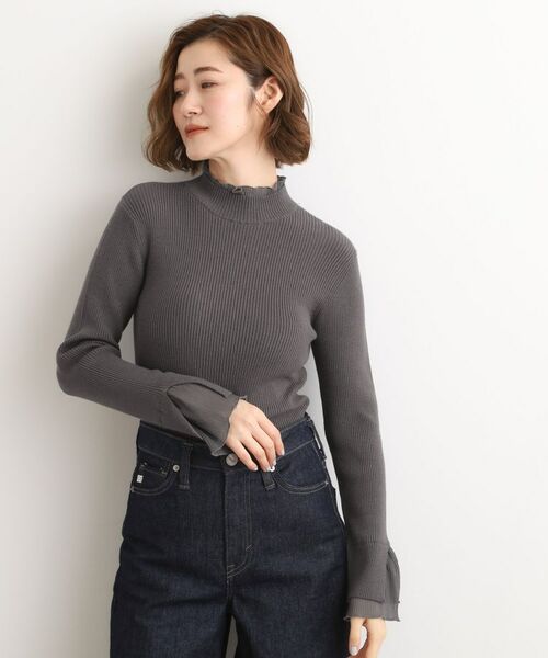 grove / グローブ ニット・セーター | プリーツレイヤードニットプルオーバー(チャコールグレー(013))