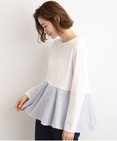 grove / グローブ カットソー | 裾切替タックペプラムTシャツ