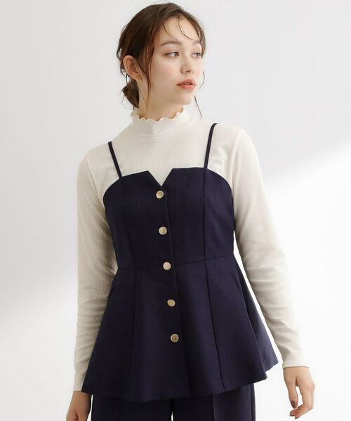 grove / グローブ カットソー | 毎日にちょうどいい、テレコメロータートルネック(オフホワイト(003))