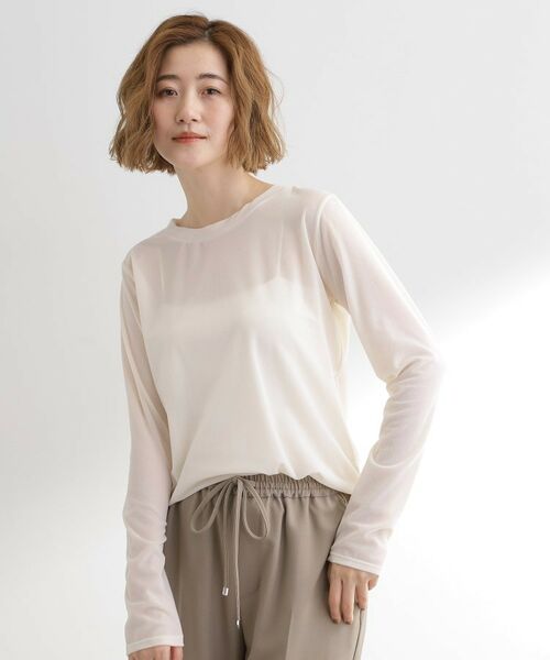 grove / グローブ カットソー | シアーカットベロアロンT（オフホワイト(003)）