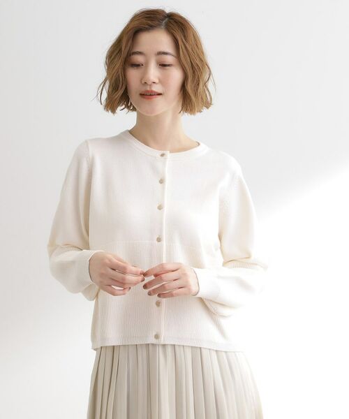 grove / グローブ カーディガン・ボレロ | 【毛玉軽減／洗える】編地切替カーディガン | 詳細2