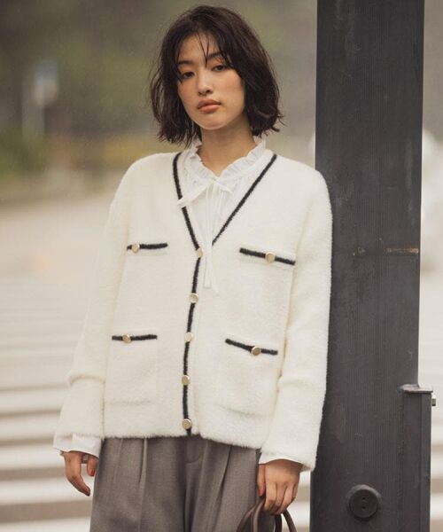 grove / グローブ カーディガン・ボレロ | 【石川梨華さん着用】軽やかフェザーで魅せる、クラシカルな主役カーディガン | 詳細10