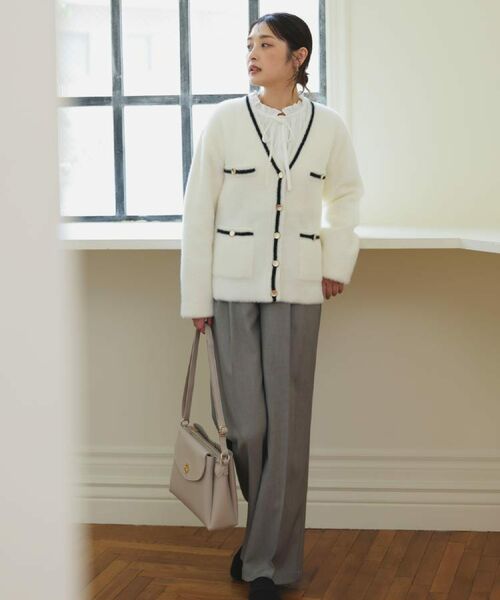grove / グローブ カーディガン・ボレロ | 【石川梨華さん着用】軽やかフェザーで魅せる、クラシカルな主役カーディガン | 詳細9