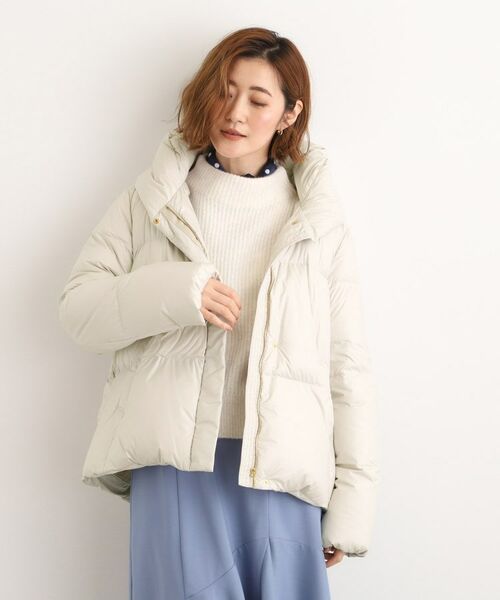 grove/グローブ 【名品アウター/800FP・多機能】つつまれダウンショート アイボリー(004) 02(M) grove/グローブ 【名品アウター/800FP・多機能】つつまれダウンショート アイボリー(004) 02(M)