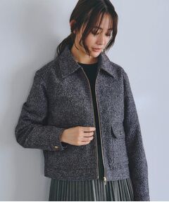 grove / グローブ レザーブルゾン・ジャケット | カジュアルに羽織れる、大人のツイードトラックジャケット