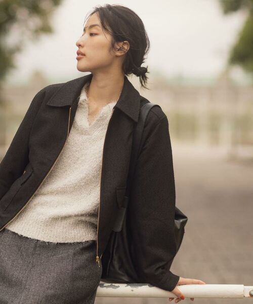 grove / グローブ レザーブルゾン・ジャケット | カジュアルに羽織れる、大人のツイードトラックジャケット | 詳細1