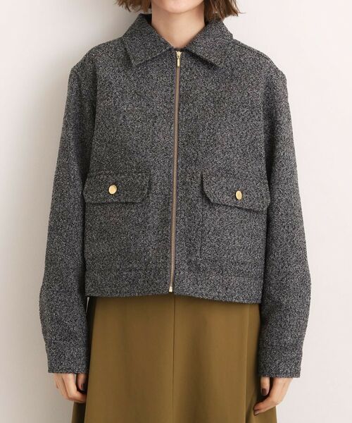 grove / グローブ レザーブルゾン・ジャケット | カジュアルに羽織れる、大人のツイードトラックジャケット | 詳細13