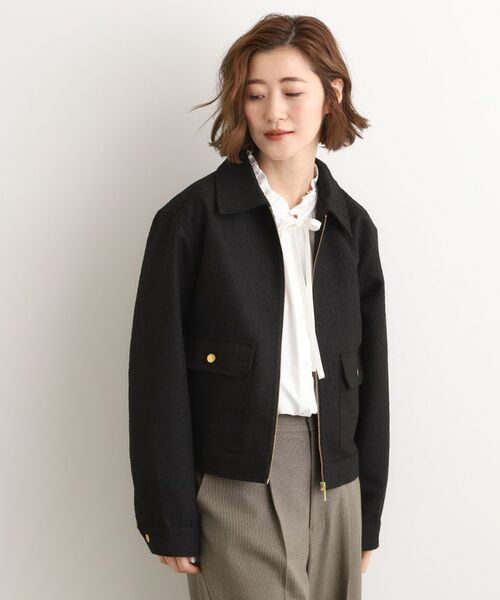 grove / グローブ レザーブルゾン・ジャケット | カジュアルに羽織れる、大人のツイードトラックジャケット | 詳細3