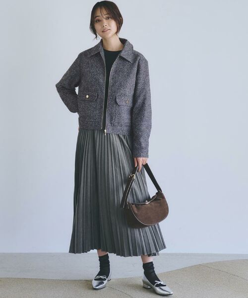 grove / グローブ レザーブルゾン・ジャケット | カジュアルに羽織れる、大人のツイードトラックジャケット | 詳細7