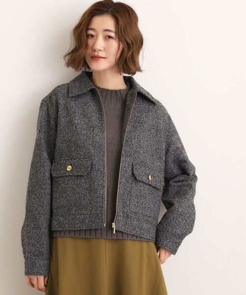 grove / グローブ レザーブルゾン・ジャケット | カジュアルに羽織れる、大人のツイードトラックジャケット | 詳細8