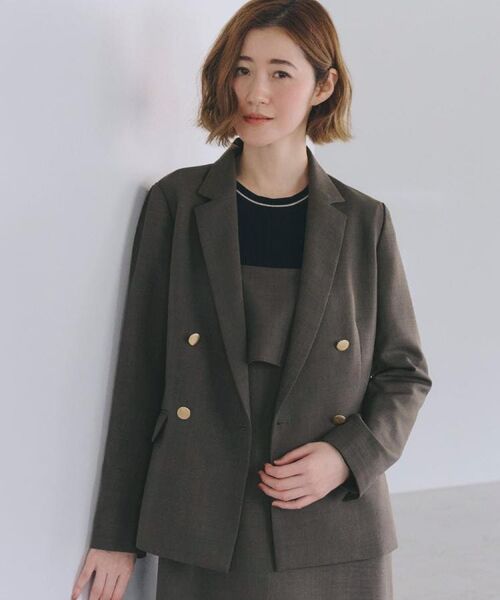 grove/グローブ 【カセット服】ダブルブレストテーラードジャケット ブラウン(044) 01(S) grove/グローブ 【カセット服】ダブルブレストテーラードジャケット ブラウン(044) 01(S)