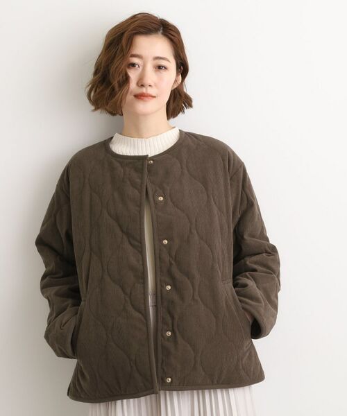grove/グローブ コーデュロイ リバーシブル中綿ジャケット ブラウン(043) 05(3L) grove/グローブ コーデュロイ リバーシブル中綿ジャケット ブラウン(043) 05(3L)