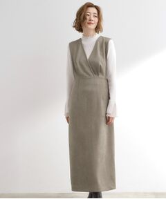 grove / グローブ ロング・マキシ丈ワンピース | 【秋から冬まで活躍】スエードライクジャンパードレス