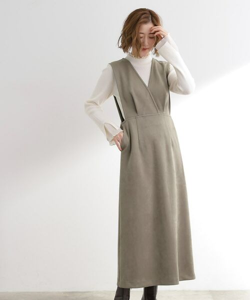 grove / グローブ ロング・マキシ丈ワンピース | 【秋から冬まで活躍】スエードライクジャンパードレス | 詳細1