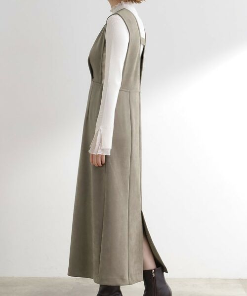 grove / グローブ ロング・マキシ丈ワンピース | 【秋から冬まで活躍】スエードライクジャンパードレス | 詳細10