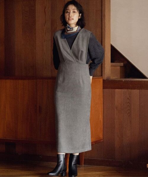 grove / グローブ ロング・マキシ丈ワンピース | 【秋から冬まで活躍】スエードライクジャンパードレス | 詳細18