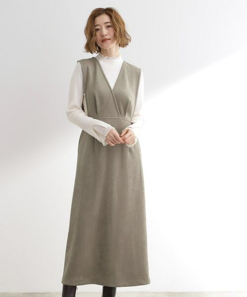 grove / グローブ ロング・マキシ丈ワンピース | 【秋から冬まで活躍】スエードライクジャンパードレス | 詳細2