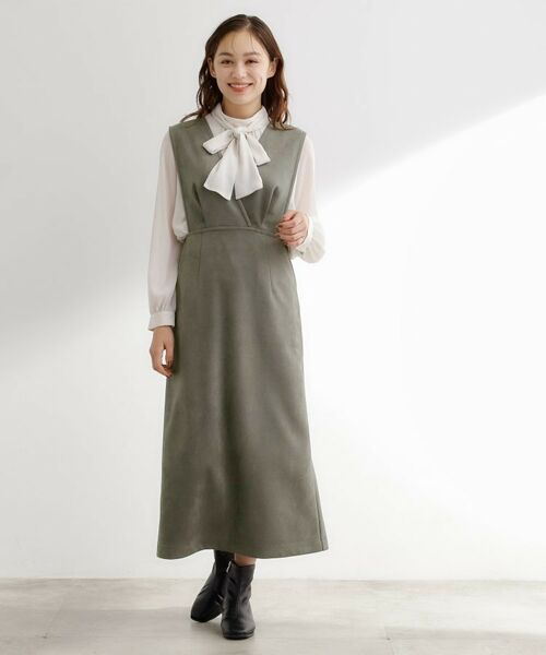 grove / グローブ ロング・マキシ丈ワンピース | 【秋から冬まで活躍】スエードライクジャンパードレス | 詳細6
