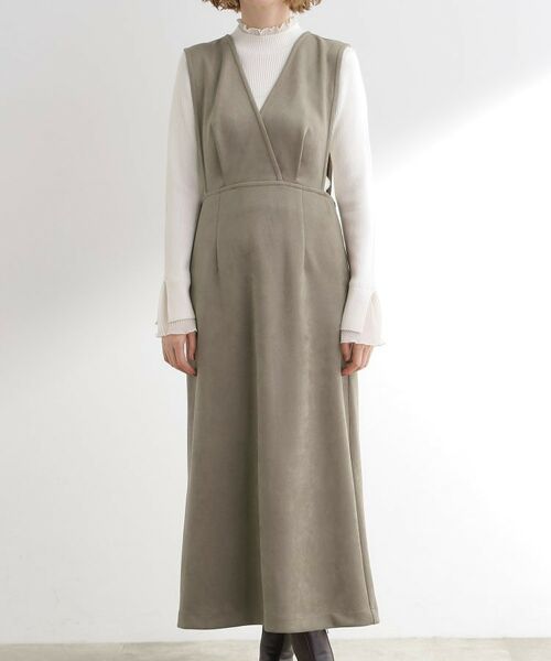 grove / グローブ ロング・マキシ丈ワンピース | 【秋から冬まで活躍】スエードライクジャンパードレス | 詳細9