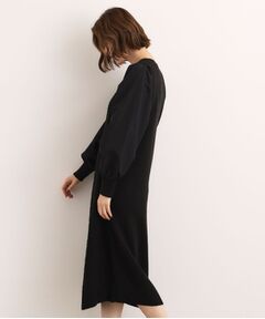 grove / グローブ ロング・マキシ丈ワンピース | 【石川梨華さん着用】一枚で華やぐ、袖布帛ケーブルニットワンピース