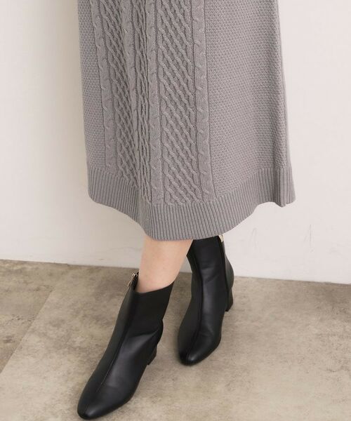 grove / グローブ ロング・マキシ丈ワンピース | 【石川梨華さん着用】一枚で華やぐ、袖布帛ケーブルニットワンピース | 詳細22