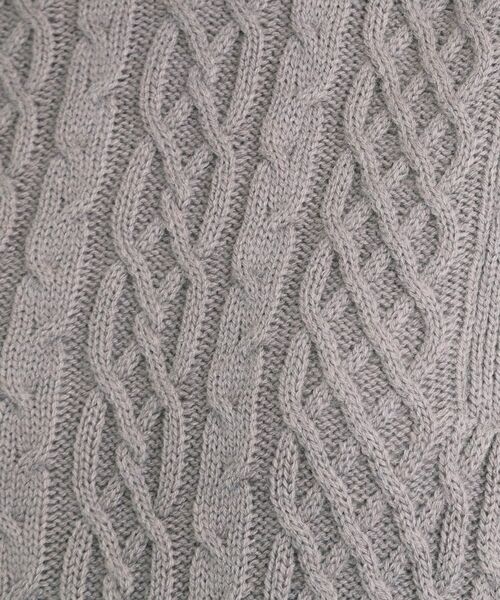 grove / グローブ ロング・マキシ丈ワンピース | 【石川梨華さん着用】一枚で華やぐ、袖布帛ケーブルニットワンピース | 詳細4