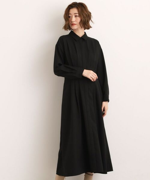 grove / グローブ ロング・マキシ丈ワンピース | 品よくまとう、大人のシャツワンピース(ブラック(019))