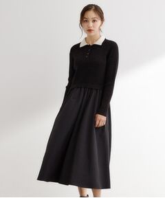 grove / グローブ ロング・マキシ丈ワンピース | 【時短コーデ】ポロニットドッキングワンピース