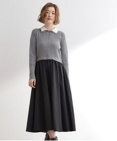 grove / グローブ ロング・マキシ丈ワンピース | 【時短コーデ】ポロニットドッキングワンピース