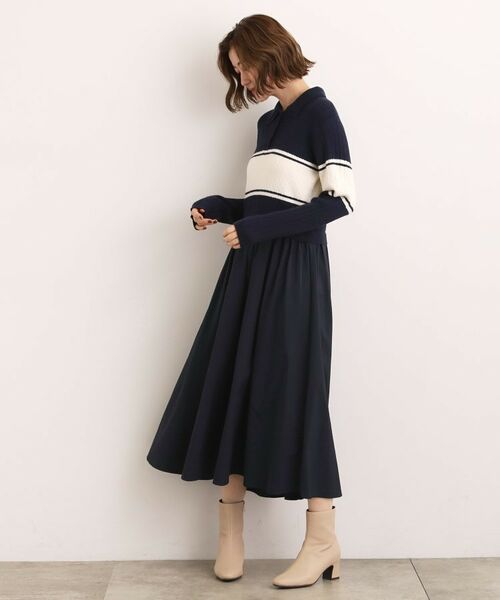 grove / グローブ ロング・マキシ丈ワンピース | 【時短コーデ】ポロニットドッキングワンピース | 詳細13