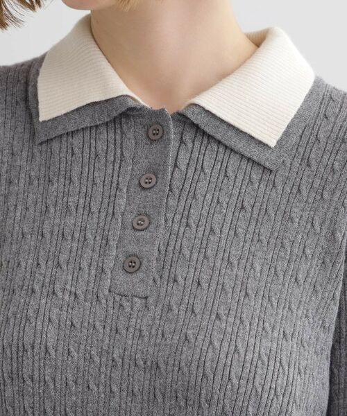 grove / グローブ ロング・マキシ丈ワンピース | 【時短コーデ】ポロニットドッキングワンピース | 詳細18