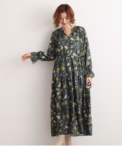 grove / グローブ ロング・マキシ丈ワンピース | カスリフラワーティアードワンピース